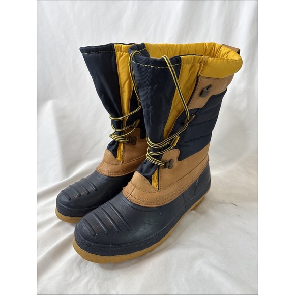 Lands' End Other - Lands' End Men's 10D‎ Waterproof Snow Rain Duck Boots Sherpa Lined Blue Yellow